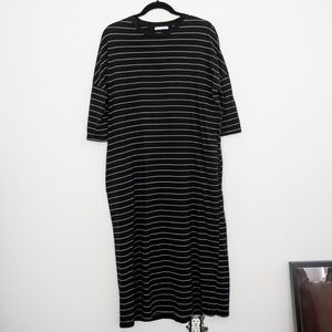 Zara Black Striped Maxi Dress S
